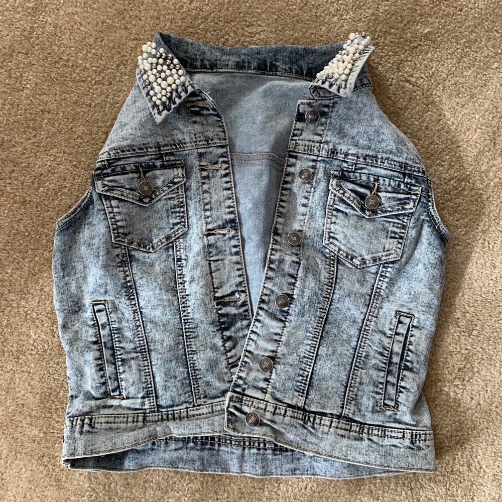 Papaya bedazzled vest
